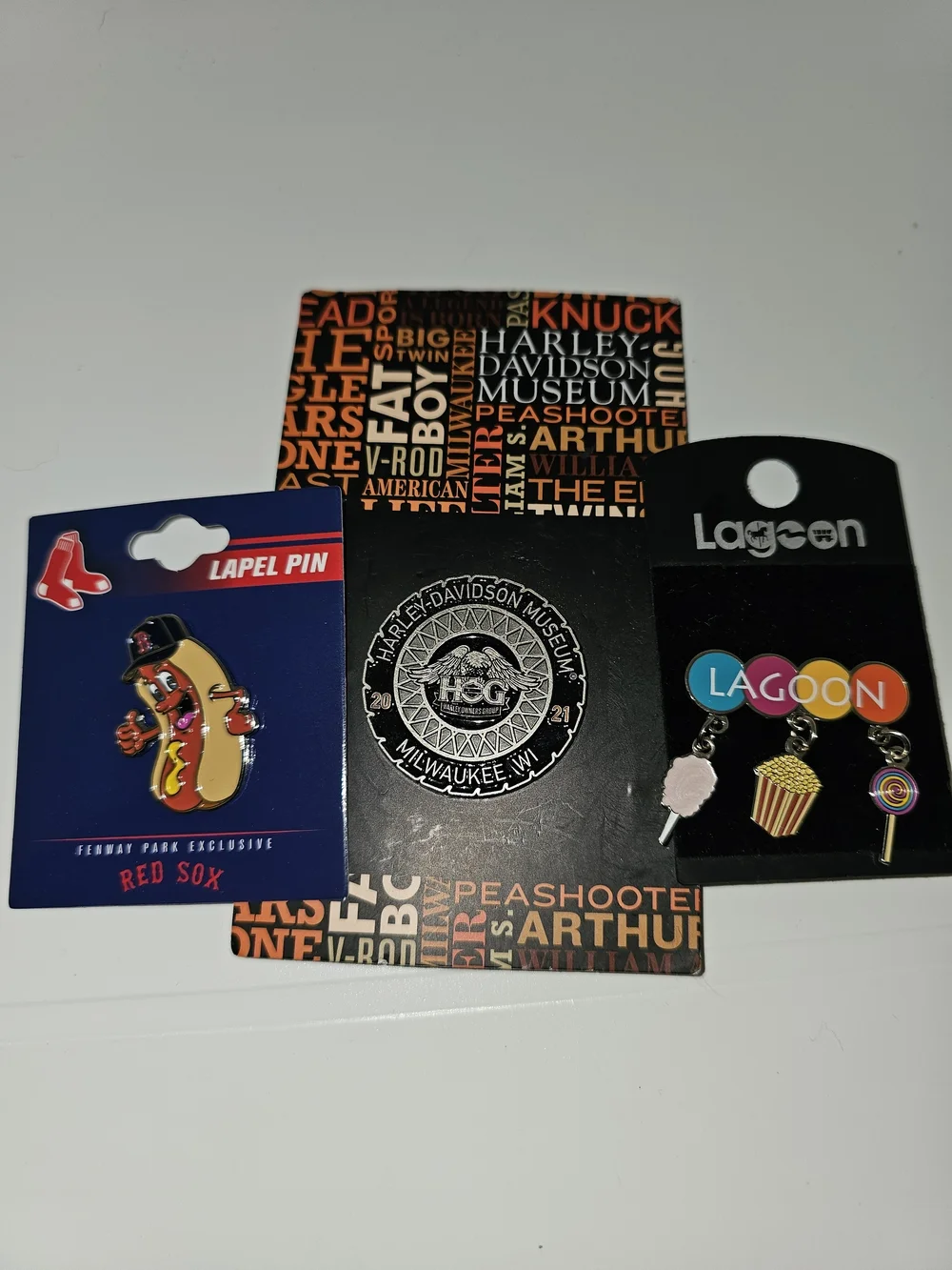 Pins - Select 1: Red Socks, Harley, Or Lagoon - New On Card